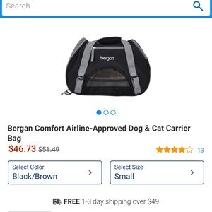Bergan comfort airline approved dog & cat carrier